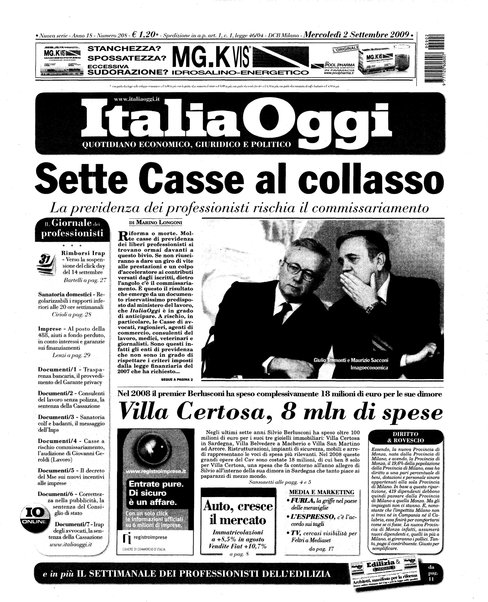 Italia oggi : quotidiano di economia finanza e politica